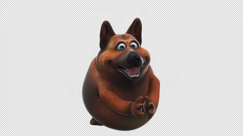 Fun 3D cartoon dog clapping (with alpha channel) Stock Footage 276363817