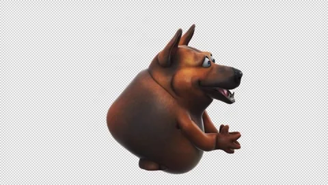 Fun 3D cartoon dog clapping (with alpha channel) Stock Footage 276363883