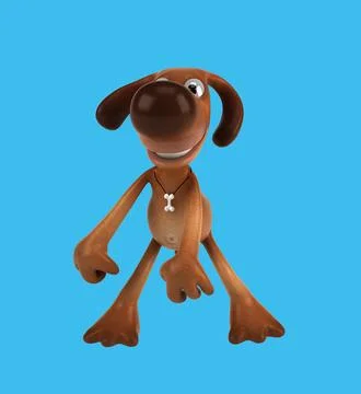 Fun 3D cartoon dog dancing Illustrazione stock
