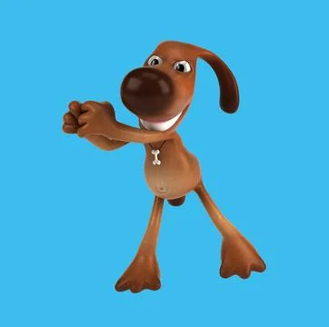 Fun 3D cartoon dog dancing Illustrazione stock