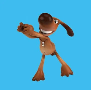Fun 3D cartoon dog dancing Illustrazione stock