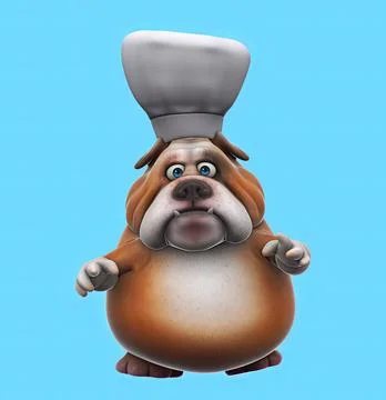 Fun 3D cartoon dog dancing Stock Photos
