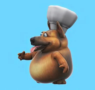 Fun 3D cartoon dog talking Stock Illustration