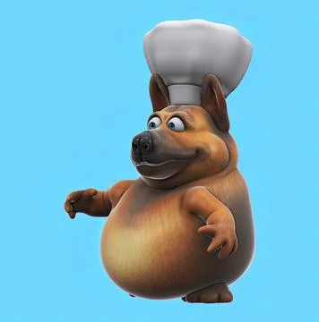 Fun 3D cartoon dog talking Stock Illustration