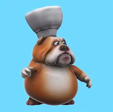Fun 3D cartoon dog talking Stock Illustration