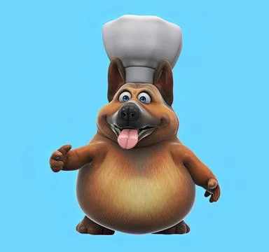 Fun 3D cartoon dog talking Stock Illustration