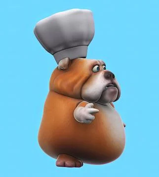 Fun 3D cartoon dog talking Stock Illustration