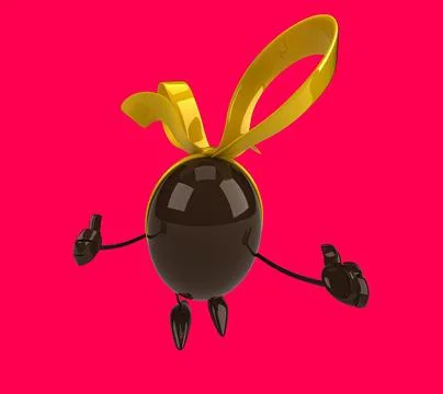Fun 3D cartoon easter egg with thumbs up and down Stock Illustration