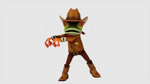 Fun 3D cartoon frog dancing (with alpha channel) Stock Footage 334649846