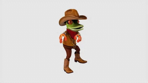 Fun 3D cartoon frog dancing (with alpha channel) Stock Footage 334649848