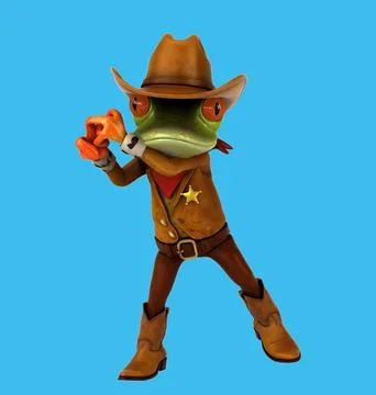 Fun 3D cartoon frog dancing Illustrazione stock