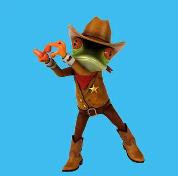 Fun 3D cartoon frog dancing Illustrazione stock
