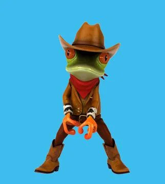 Fun 3D cartoon frog dancing Illustrazione stock