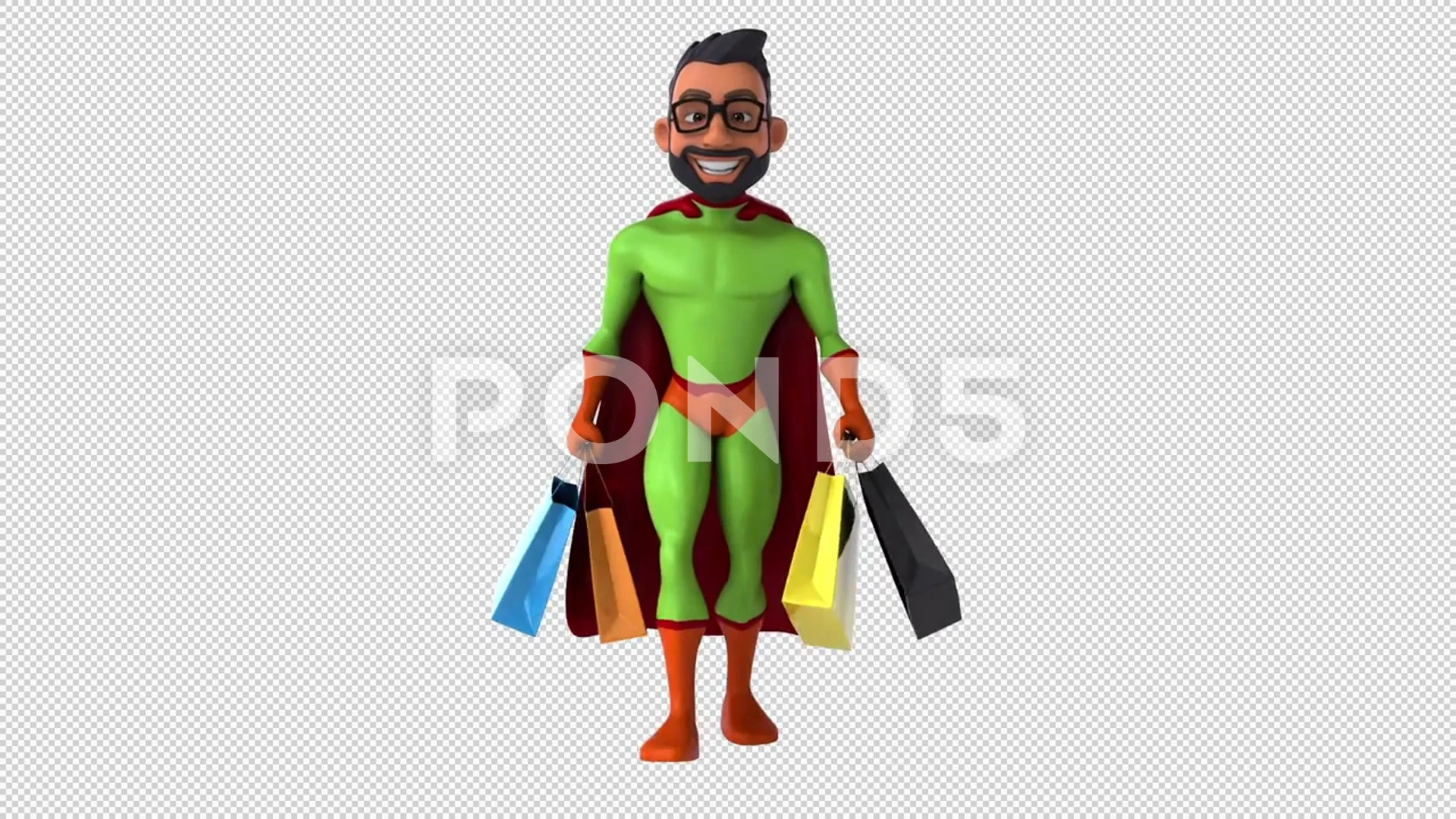 Fun 3D cartoon indian superhero with alp... | Stock Video | Pond5