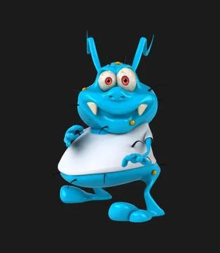 Fun 3D cartoon karateka bug (with alpha channel) Stock Illustration