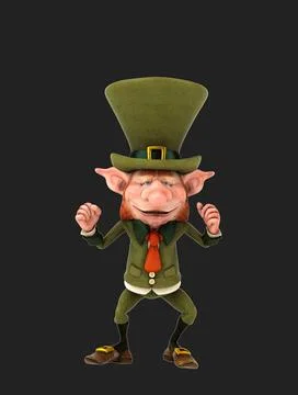 Fun 3D cartoon leprechaun イラスト素材