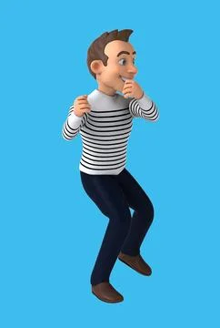 Fun 3D cartoon man dancing Illustrazione stock