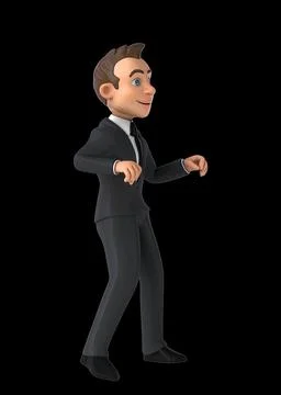 Fun 3D cartoon man doing a fit dance Illustrazione stock