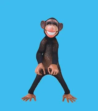 Fun 3D cartoon monkey dancing Illustrazione stock