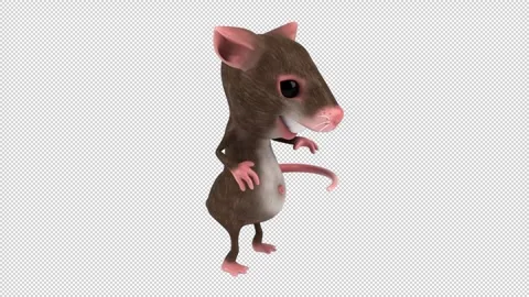 Fun 3D cartoon mouse dancing (with alpha channel) Stock Footage 265103402