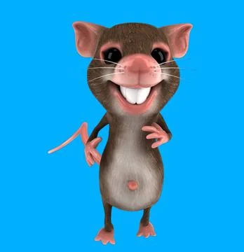 Fun 3D cartoon mouse Stock Photos
