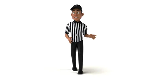 Fun 3D cartoon referee dancing Video stock 144183236