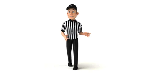 Fun 3D cartoon referee dancing Video stock 144187868