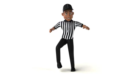Fun 3D cartoon referee dancing Video stock 147206111