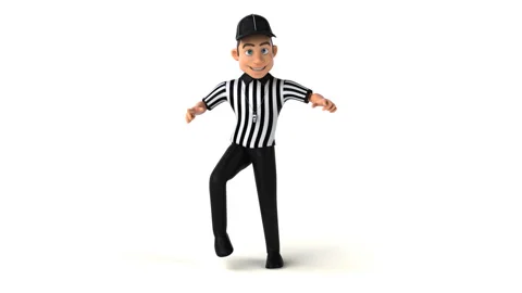 Fun 3D cartoon referee dancing Video stock 147206367