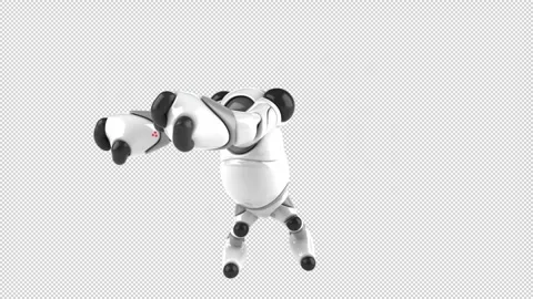 Fun 3D cartoon robot dancing (with alpha channel) Stock Footage 334650132