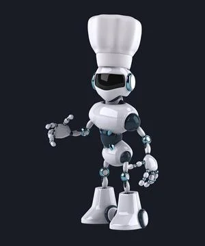 Fun 3D cartoon robot talking Stock Illustration