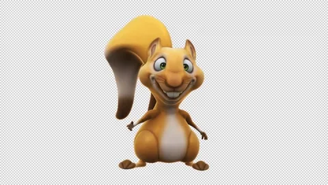Fun 3D cartoon squirrel talking (with alpha channel included) Stock Footage 229665842