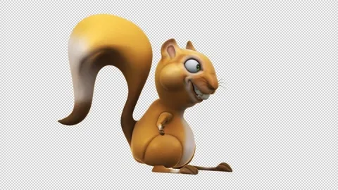 Fun 3D cartoon squirrel talking (with alpha channel included) Stock Footage 229667558