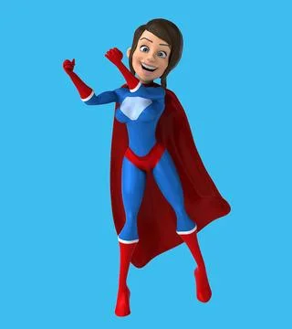 Fun 3D cartoon superhero dancing Illustrazione stock
