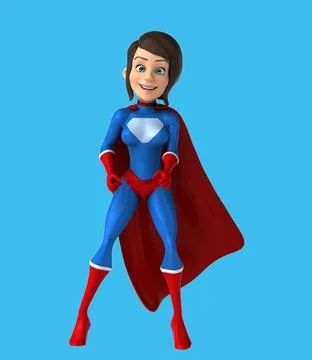Fun 3D cartoon superhero dancing Illustrazione stock