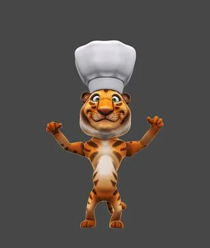 Fun 3D cartoon tiger Stock Photos
