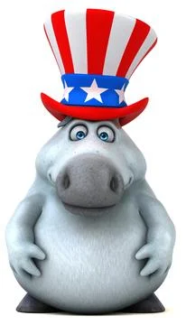 Fun 3D cartoon zebra with an uncle sam hat Stock Photos