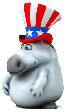 Fun 3D cartoon zebra with an uncle sam hat Stock Photos