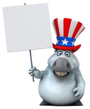 Fun 3D cartoon zebra with an uncle sam hat Stock Photos