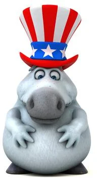 Fun 3D cartoon zebra with an uncle sam hat Stock Photos