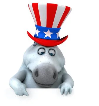 Fun 3D cartoon zebra with an uncle sam hat Stock Photos