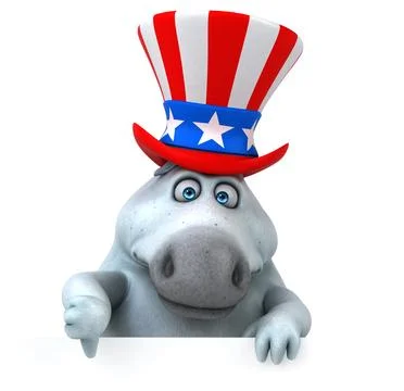 Fun 3D cartoon zebra with an uncle sam hat Stock Photos