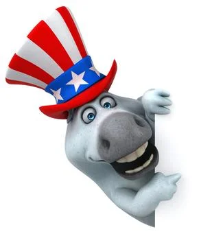 Fun 3D cartoon zebra with an uncle sam hat Stock Photos