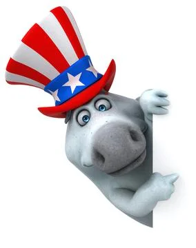 Fun 3D cartoon zebra with an uncle sam hat Stock Photos