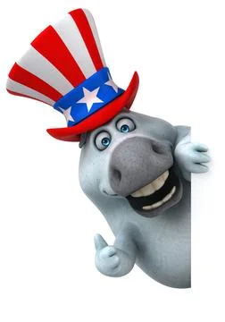 Fun 3D cartoon zebra with an uncle sam hat Stock Photos