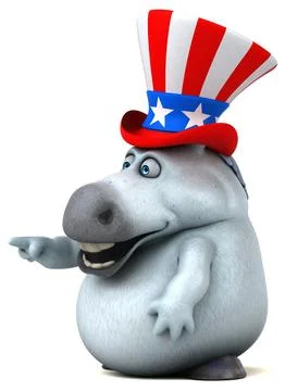 Fun 3D cartoon zebra with an uncle sam hat Stock Photos