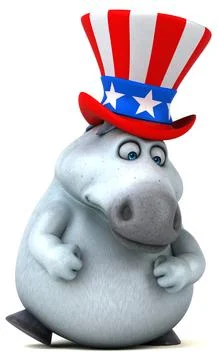 Fun 3D cartoon zebra with an uncle sam hat Stock Photos