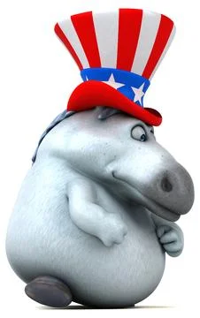 Fun 3D cartoon zebra with an uncle sam hat Stock Photos