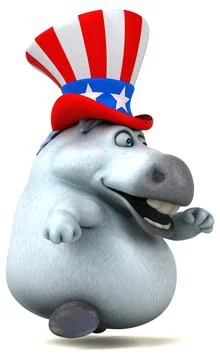 Fun 3D cartoon zebra with an uncle sam hat Stock Photos