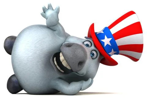 Fun 3D cartoon zebra with an uncle sam hat Stock Photos